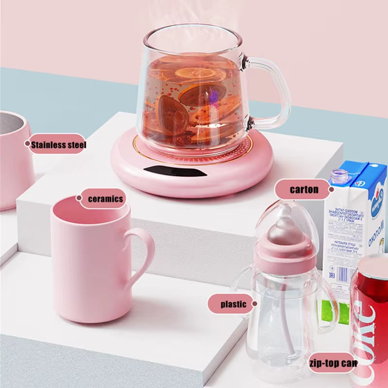 1PC Thermostatic Heating Coaster USB Home Heating Coaster 3-Speed Adjustment Heating 55 Degrees Constant Temperature